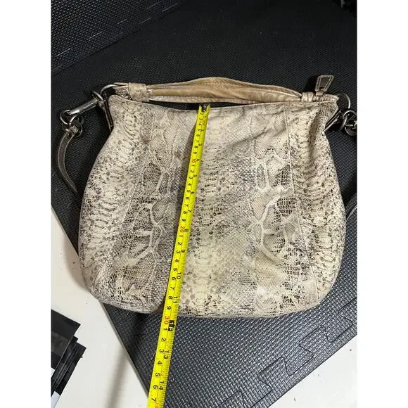 Coach Kristen Brown Tan Embossed Python Leather Purse‎ Hobo E1026 15361 - Picture 11 of 12